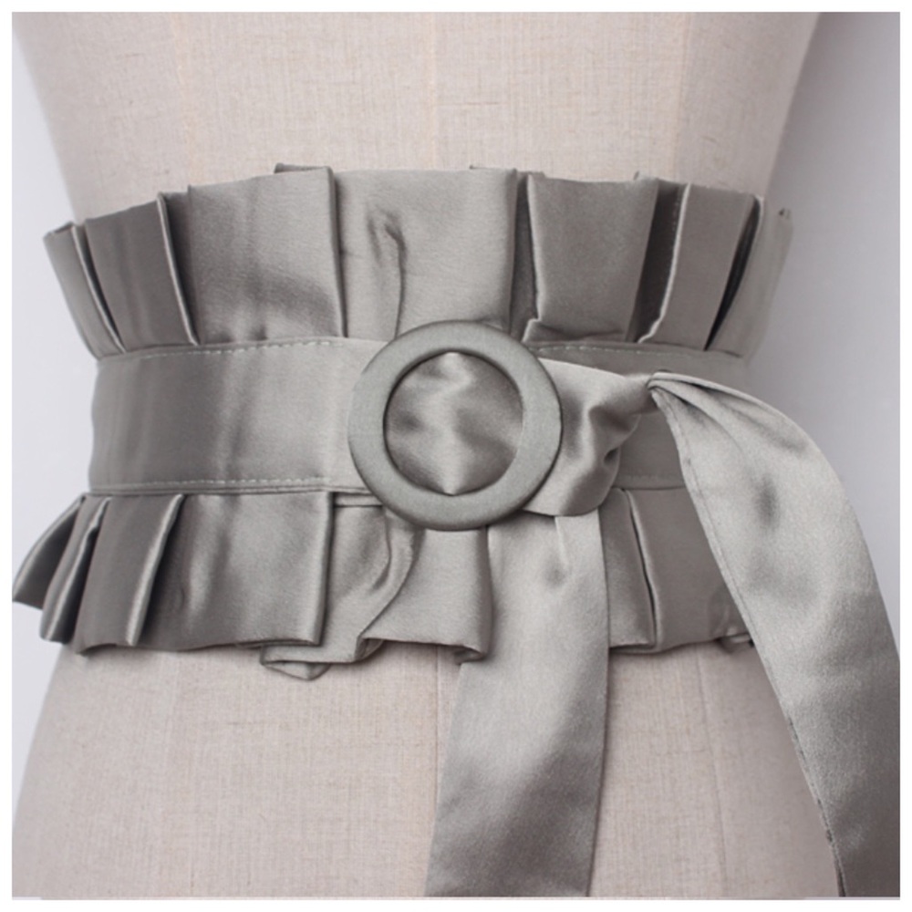 Handmade Pleated Satin Belt - Picture 2 of 10